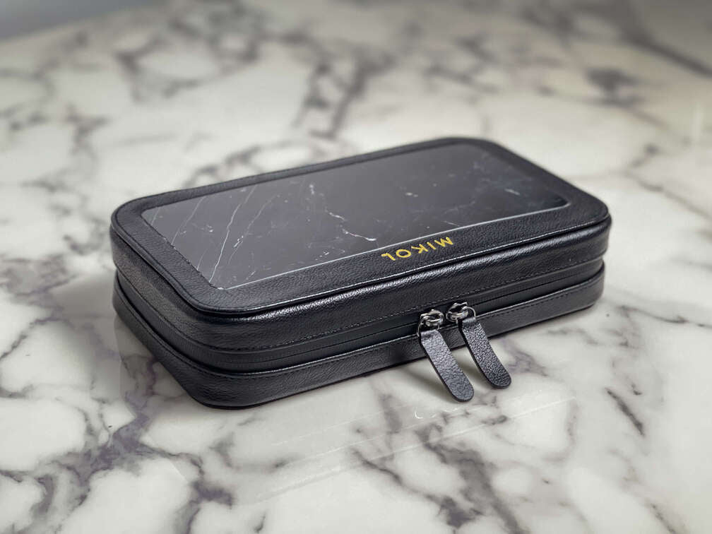 Marble Leather Cigar Bag