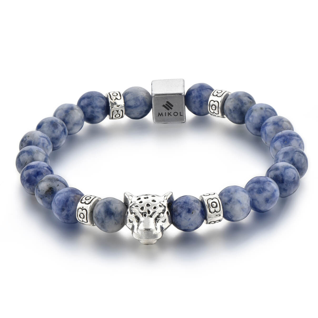Blue Lapidary Beads Bracelet