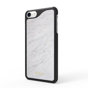Carrara White (Black Border) Marble iPhone Case - MIKOL 