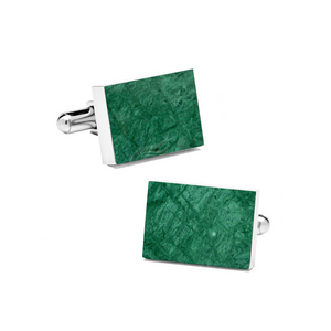 Emerald Green (Rectangular) Marble Cuff Links - MIKOL 
