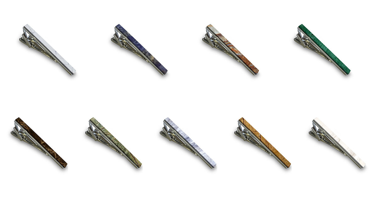 Emerald Green Marble Tie Bar MIKOL